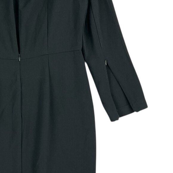 Sergio Hudson Women's Black Long Sleeve Zip Back Midi Sheath Dress Sz Large NWT - Picture 9 of 14